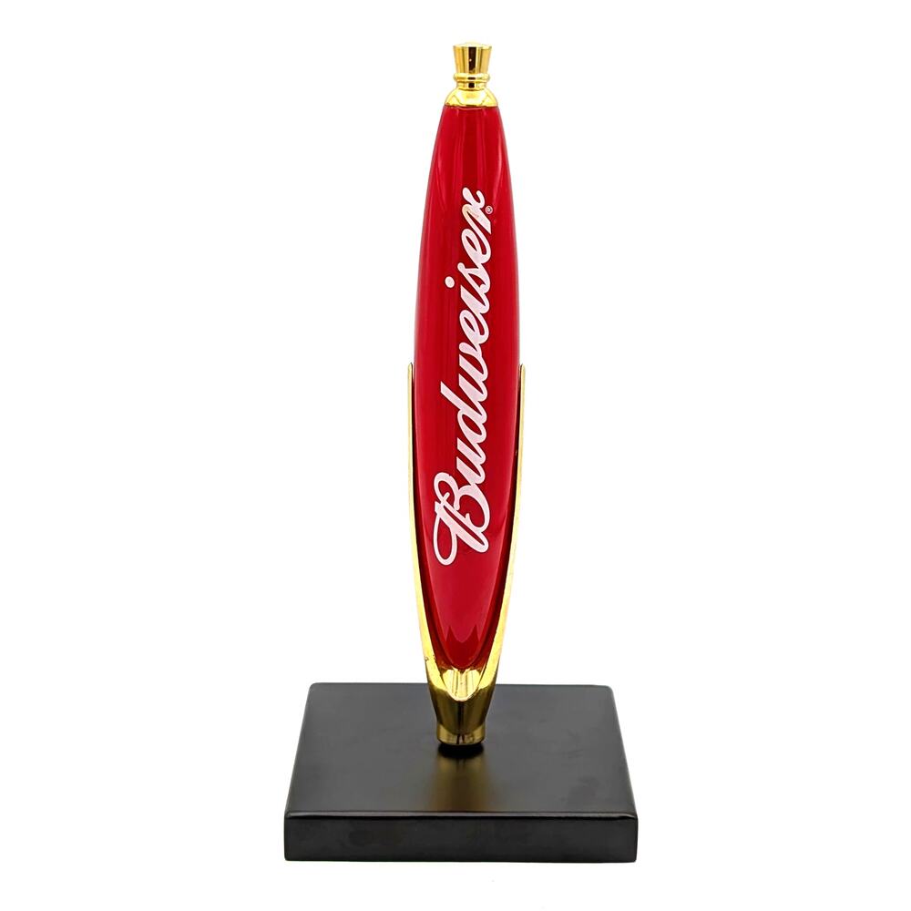 Vintage 90s Budweiser Classic Draft Prestige Red Gold Molded Plastic Tap Handle